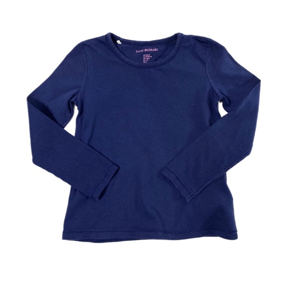 Isaac Mizrahi Girl’s Plain Navy Blue Long Sleeve Tee - Picture 1 of 4